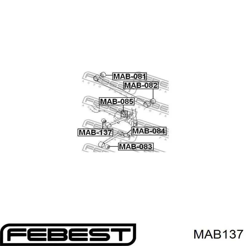 Сайлентблок заднього поздовжнього верхнього важеля FEBEST MAB137