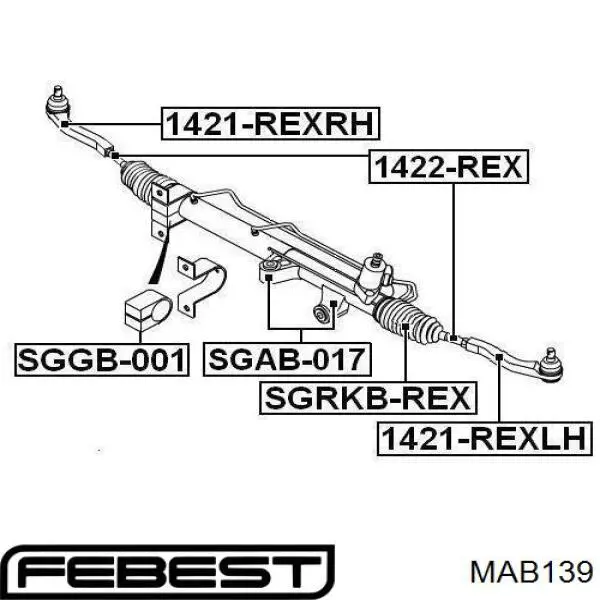 Купити MAB139 Febest Сайлентблок кріплення рульової рейки