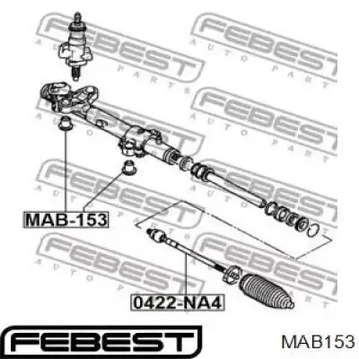 MAB153 Febest сайлентблок кріплення рульової рейки
