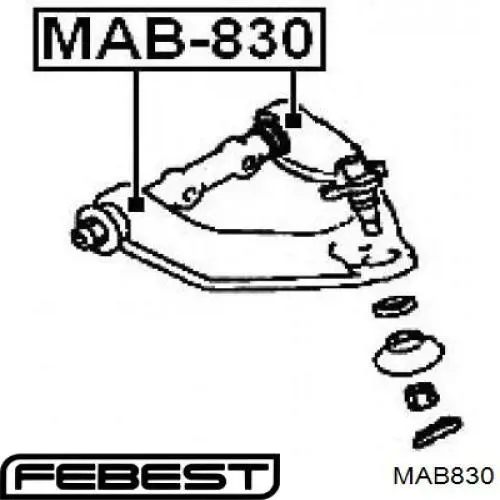 MAB830 Febest сайлентблок переднього верхнього важеля