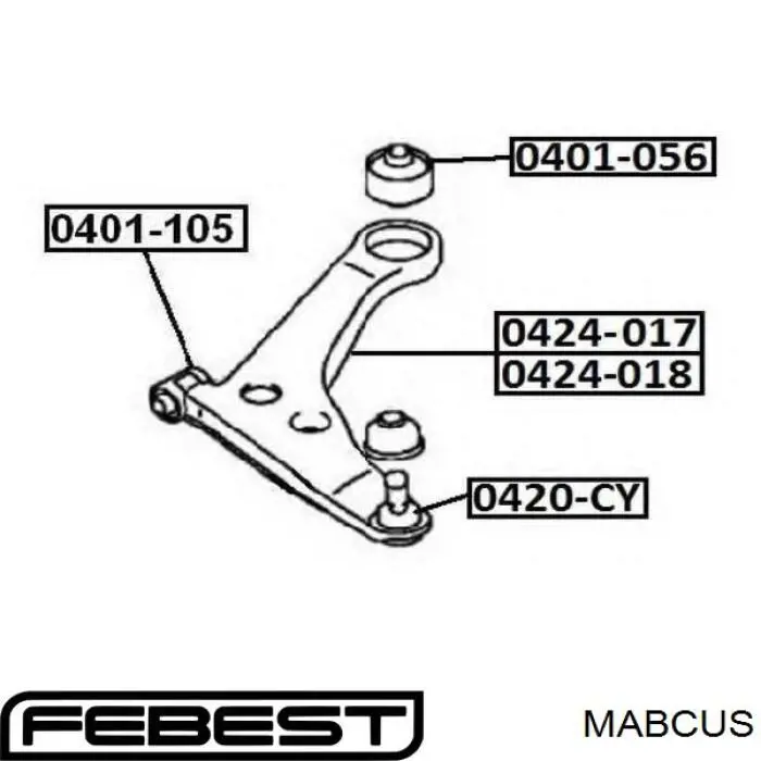 С/блок нижнього важеля Febest MABCUS
