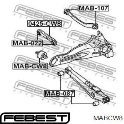 Сайлентблок заднього поздовжнього важеля, передній Febest MABCW8 ціна, від 21.11 USD