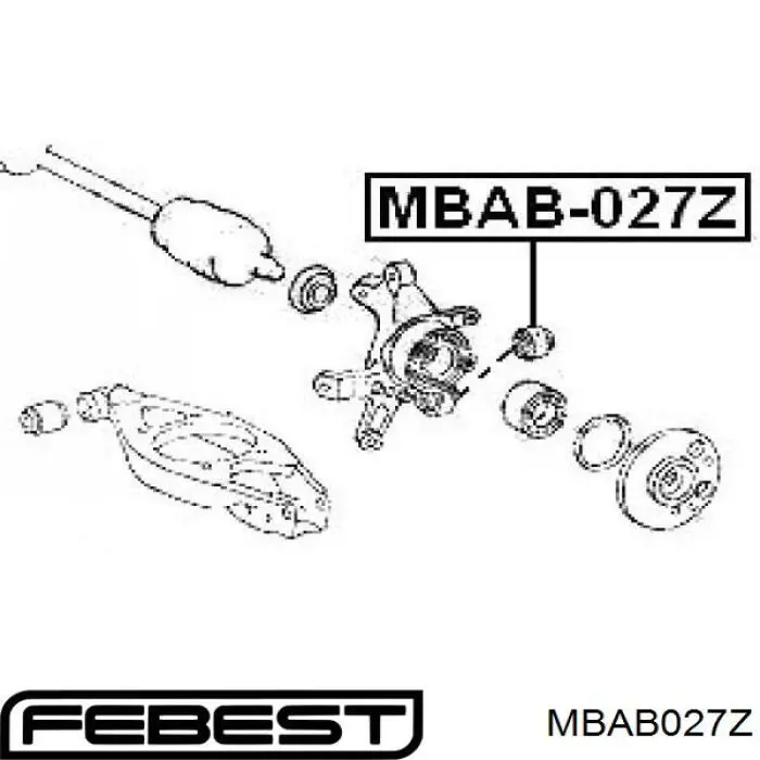 Сайлентблок цапфи задньої Febest MBAB027Z ціна, від 14.65 USD