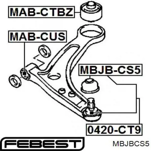 Купити MBJBCS5 Febest Пильник опори кульової нижній