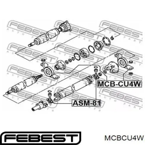 Підвісний підшипник карданного валу Febest MCBCU4W ціна, від 11.05 USD