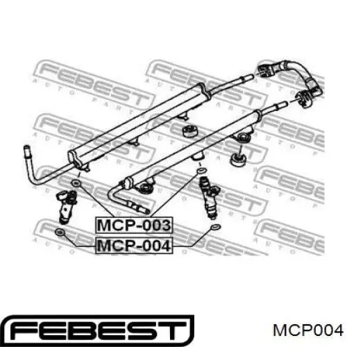 MCP004 Febest кільце форсунки інжектора, посадочне