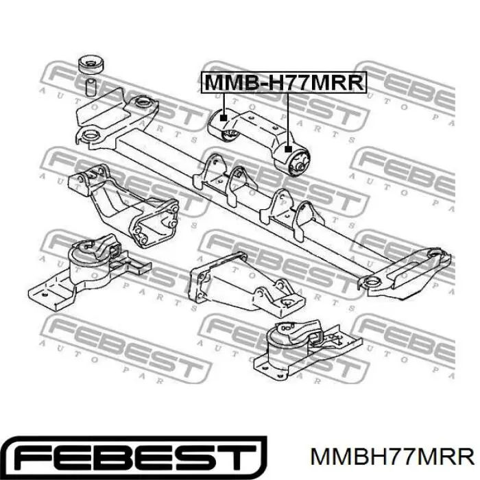 MMBH77MRR Febest подушка (опора двигуна, задня)
