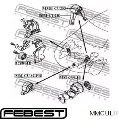 Подушка (опора) двигуна, ліва MMCULH Febest