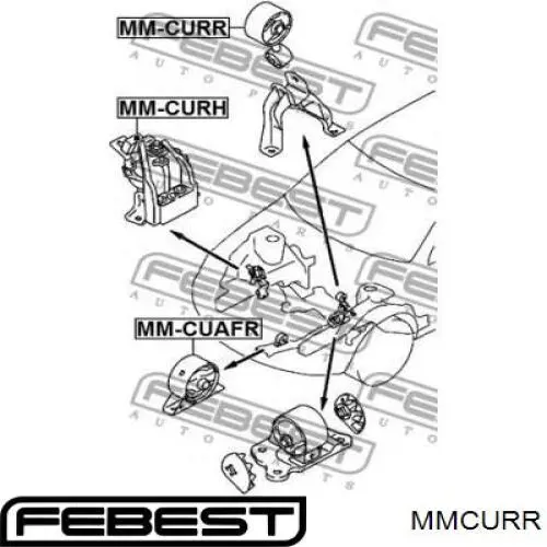 MMCURR Febest подушка (опора двигуна, задня)