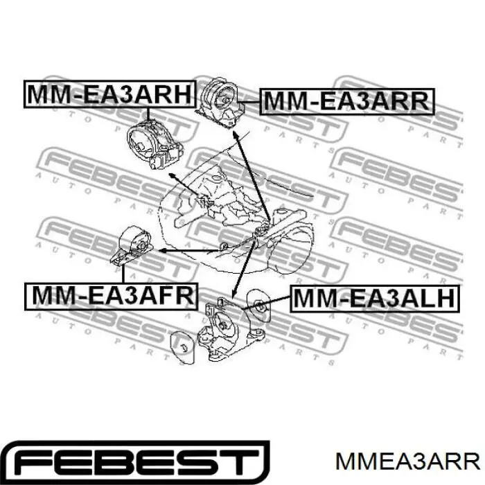 MMEA3ARR Febest подушка (опора двигуна, задня)