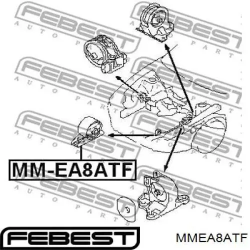 MMEA8ATF Febest подушка (опора двигуна, передня)