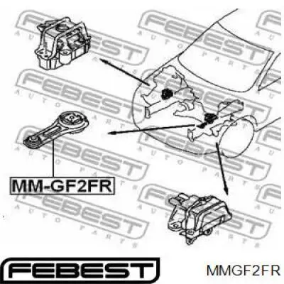 MMGF2FR Febest подушка (опора двигуна, передня)