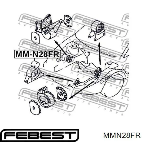 MMN28FR Febest подушка (опора двигуна, передня)