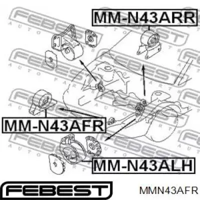 MMN43AFR Febest подушка (опора двигуна, передня)