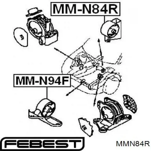 MN103402 Mitsubishi подушка (опора двигуна, задня)