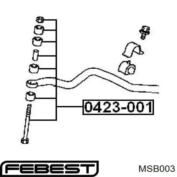 MSB003 Febest Втулка стійки переднього стабілізатора