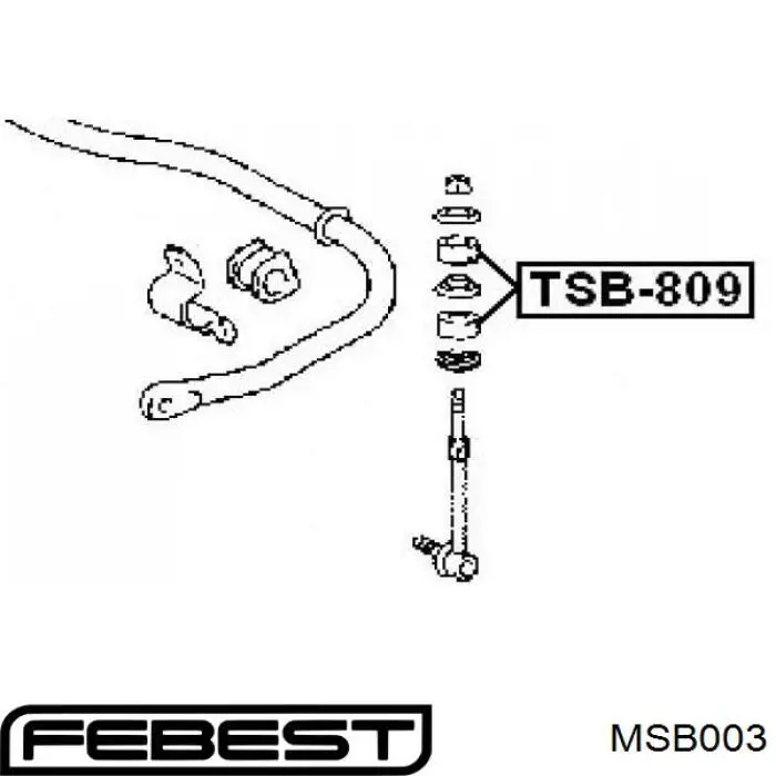 Купити MSB003 Febest Втулка стійки переднього стабілізатора
