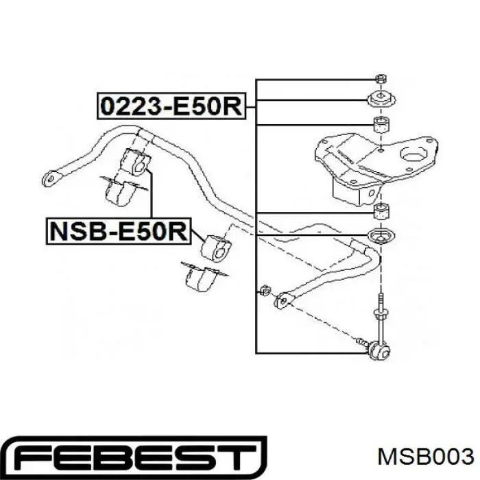 Втулка стійки переднього стабілізатора MSB003 Febest