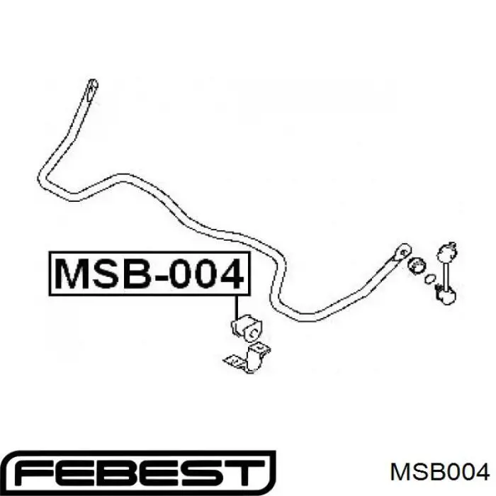Втулка стабілізатора заднього Febest MSB004 ціна, від 3.66 USD