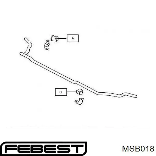 MSB018 Febest Втулка стабілізатора переднього, зовнішня