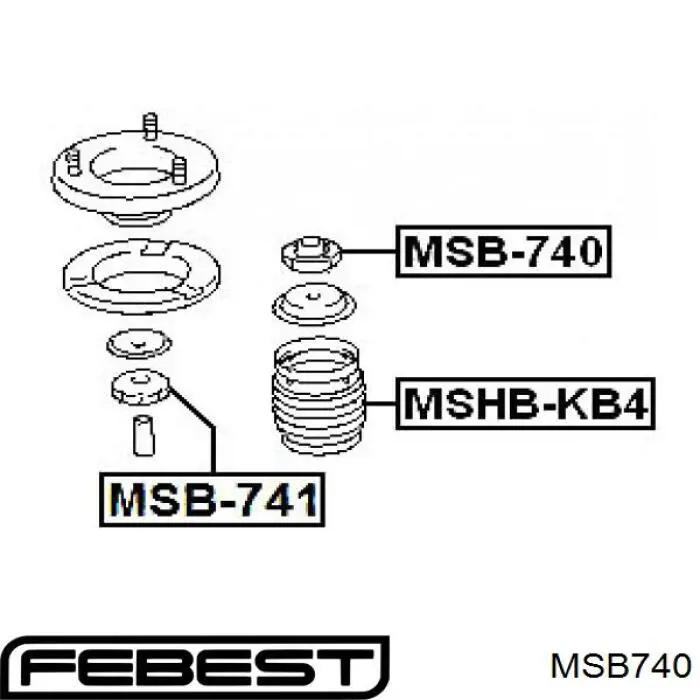Втулка штоку переднього амортизатора MSB740 FEBEST