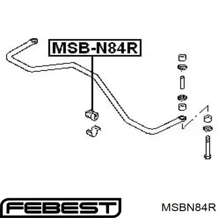 MSBN84R Febest втулка стабілізатора заднього