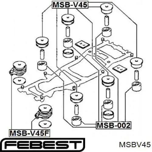 MSBV45 Febest подушка рами (кріплення кузова)