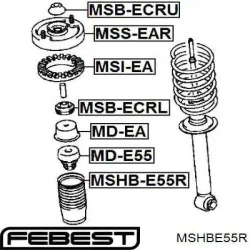 Пильник амортизатора заднього MSHBE55R Febest