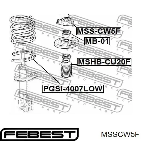 Опора амортизатора переднього MSSCW5F Febest