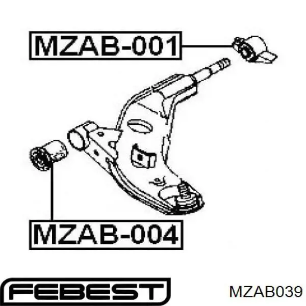 С/блок нижнього важеля Febest MZAB039