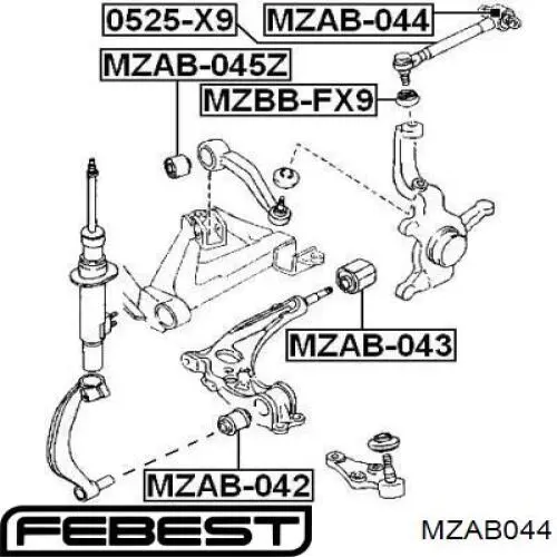 Сайлентблок переднього верхнього важеля FEBEST MZAB044