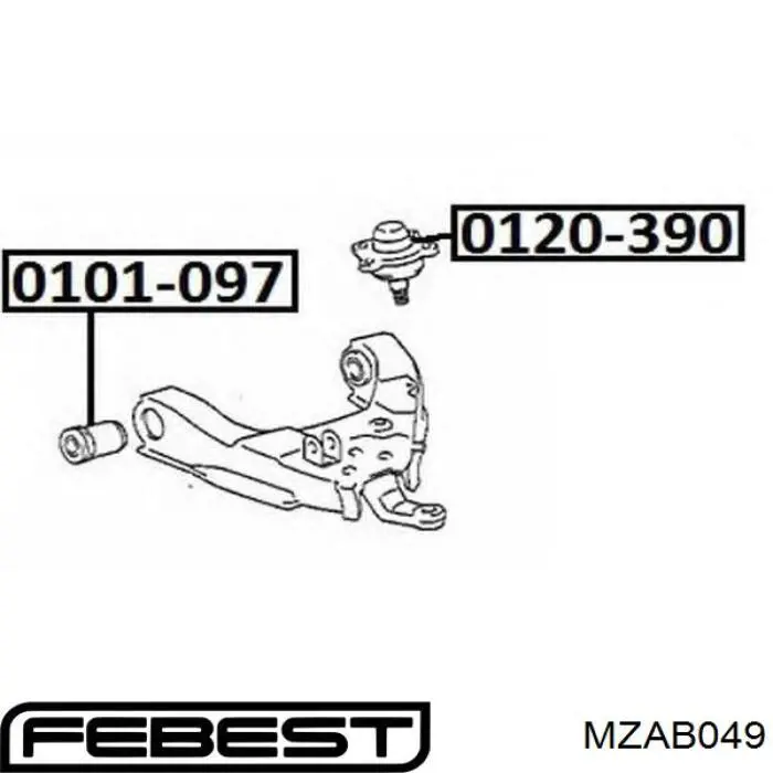 Сайлентблок переднього верхнього важеля S08334840 Mazda