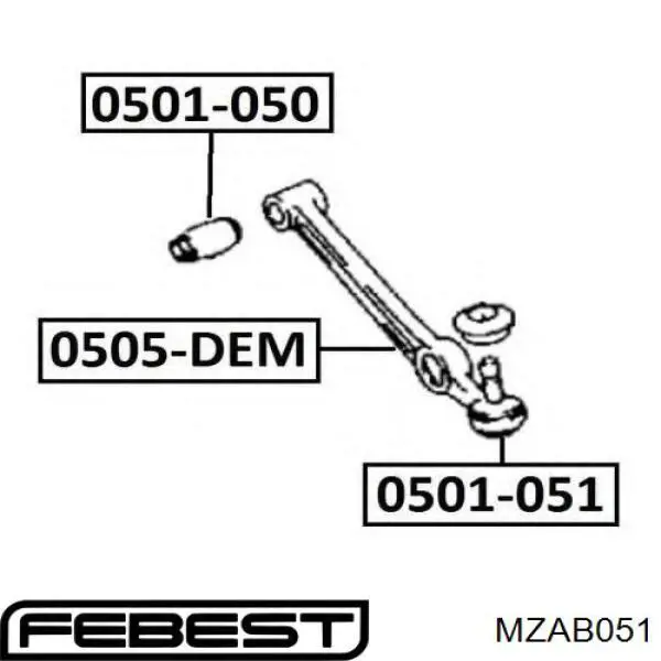 Купити MZAB051 Febest Сайлентблок передньої підвіски