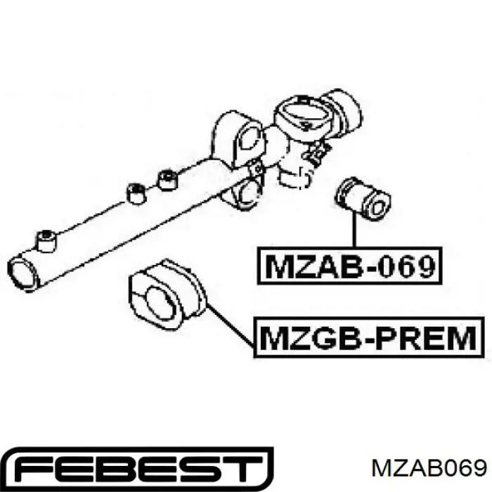 Сайлентблок кріплення рульової рейки Mazda Premacy (CP) (Мазда Премасі)