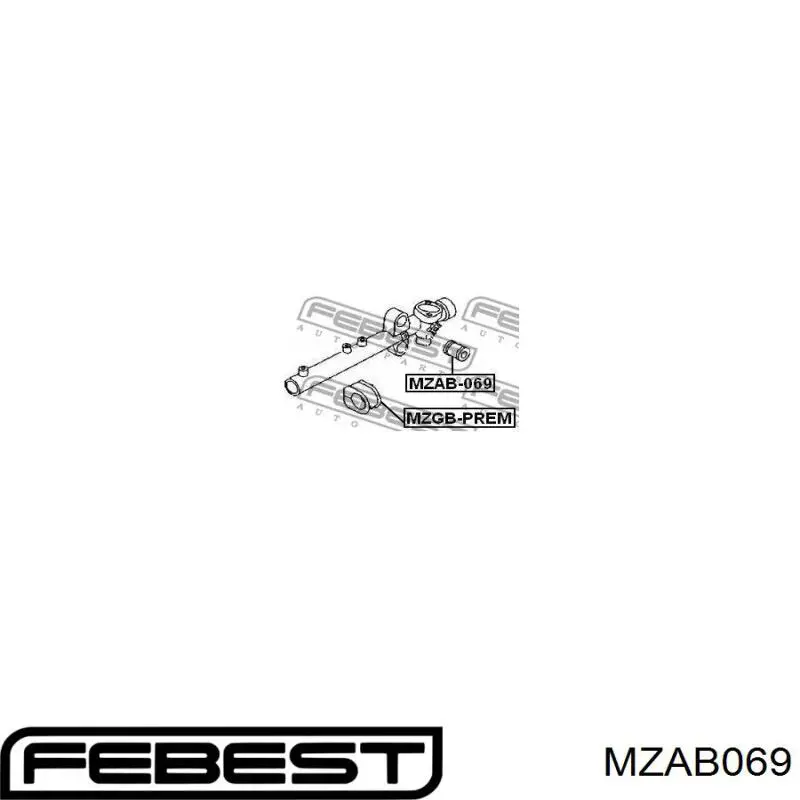 Купити MZAB069 Febest Сайлентблок кріплення рульової рейки