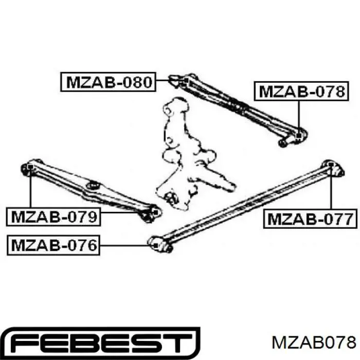 Сайлентблок заднього поперечного важеля, зовнішній Mazda 323 F 4 (BG) (Мазда 323)