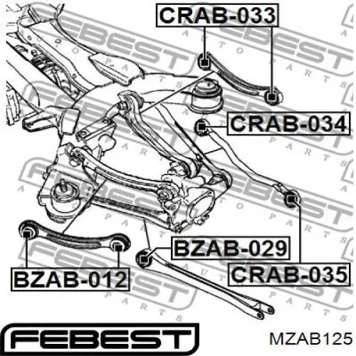 Сайлентблок заднього верхнього важеля MZAB125 Febest