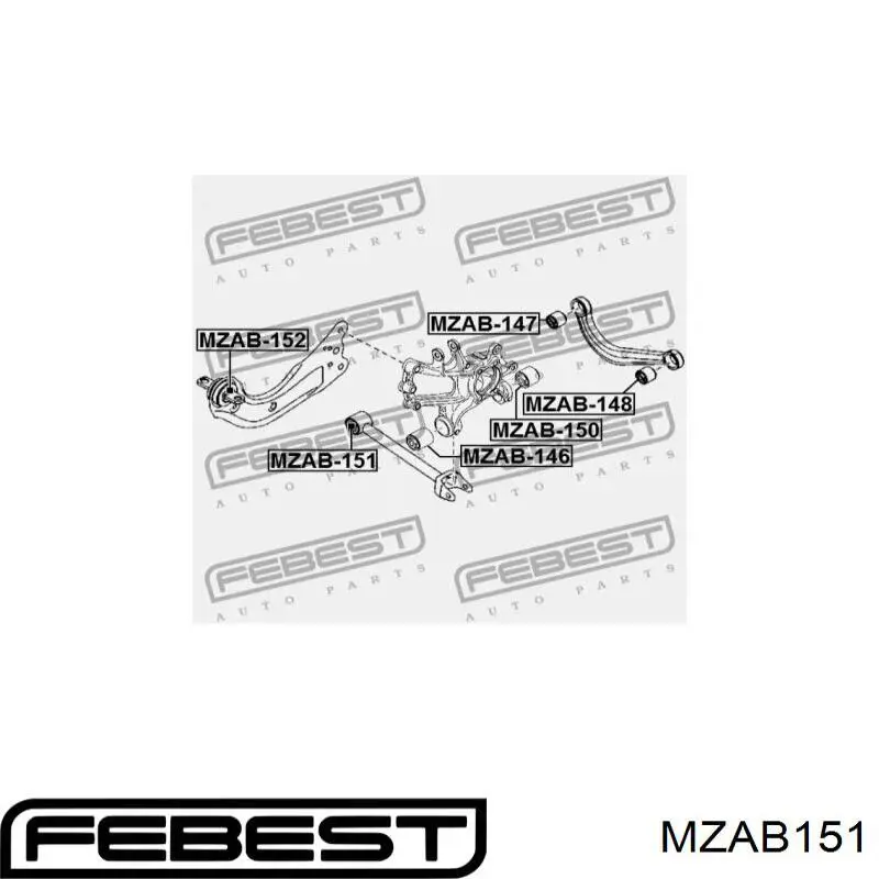 Купити MZAB151 Febest Сайлентблок тяги поперечної, задньої підвіски