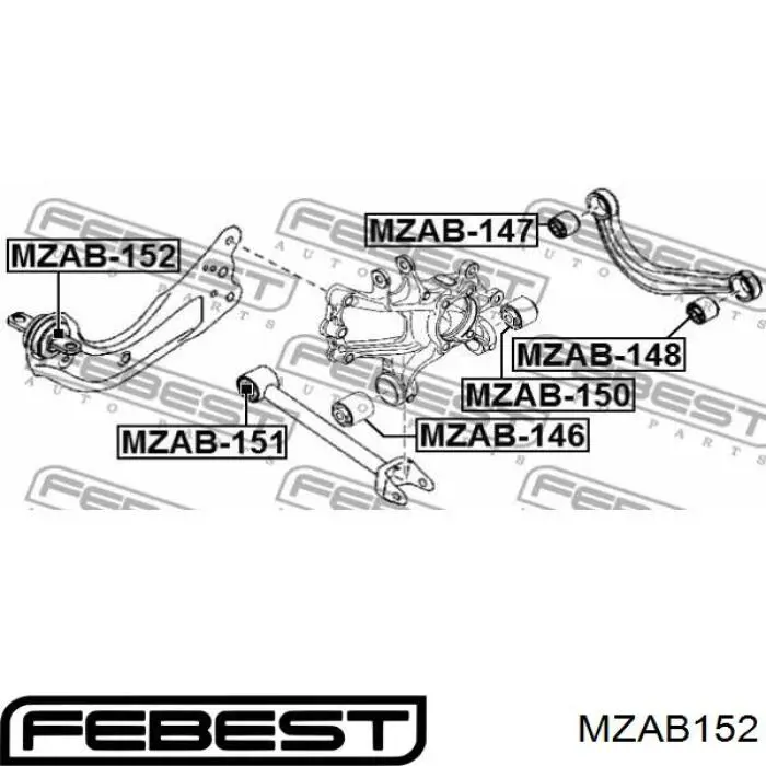 Сайлентблок заднього поздовжнього важеля, передній MZ0630 Polycraft