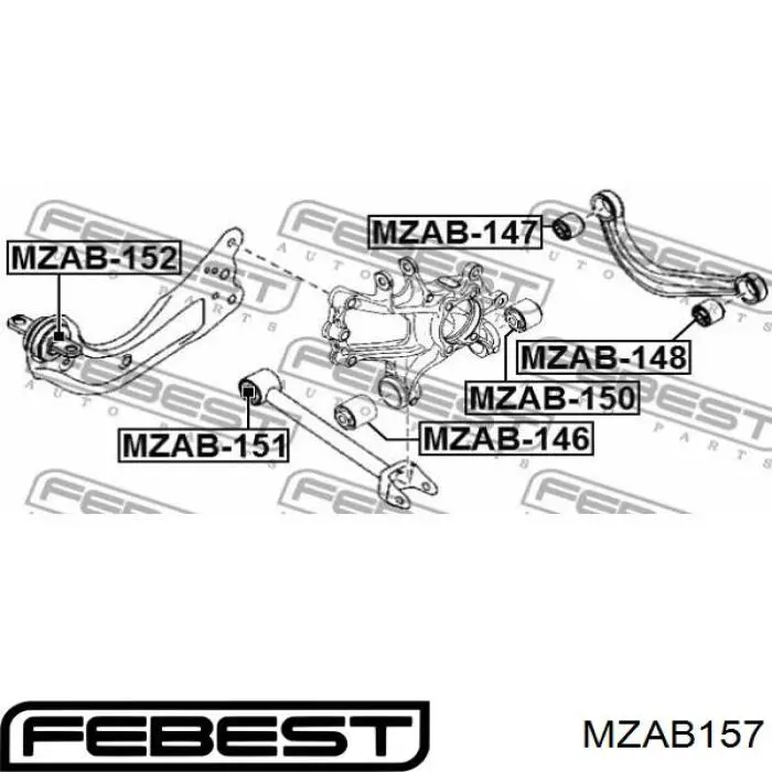 С/блок нижнього важеля Febest MZAB157