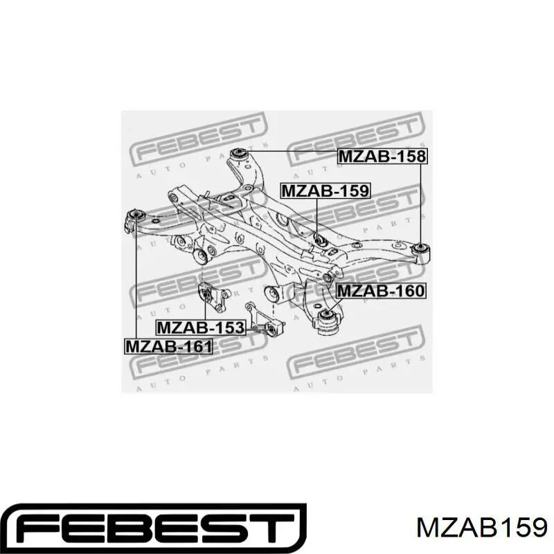 RGR8561 Caster Сайлентблок траверси кріплення заднього редуктора, задній