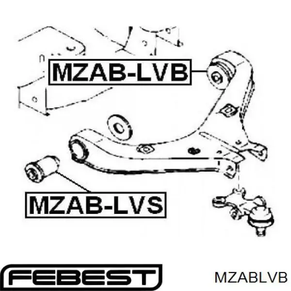 Сайлентблок переднього нижнього важеля на Mazda MPV 