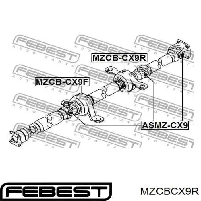 Купити MZCBCX9R Febest Підвісний підшипник карданного валу, задній