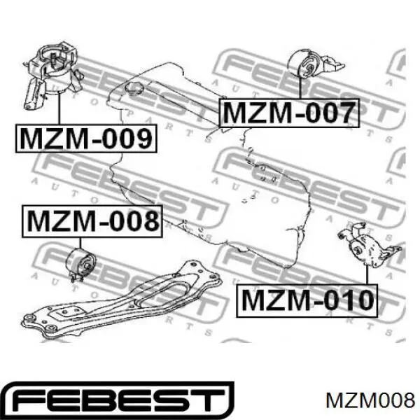 Купити MZM008 Febest Подушка двигуна передня