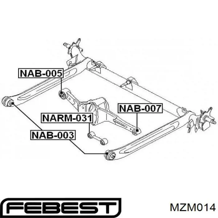 MZM014 Febest Задня подушка двигуна