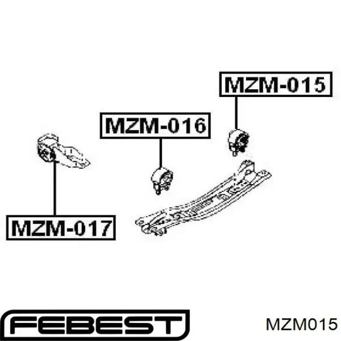 Подушка (опора) двигуна, задня MZM015 Febest