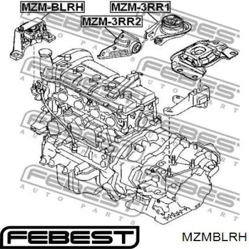 Купити MZMBLRH Febest Подушка (опора) двигуна, права