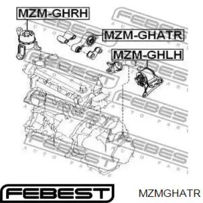 Подушка двигуна задня MZMGHATR Febest