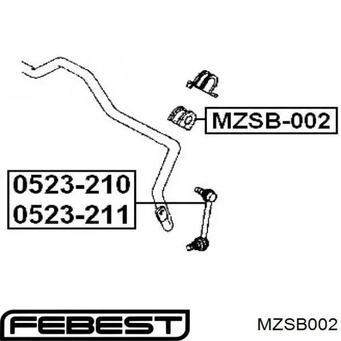 Втулка переднього стабілізатора GA2A34156 Mazda
