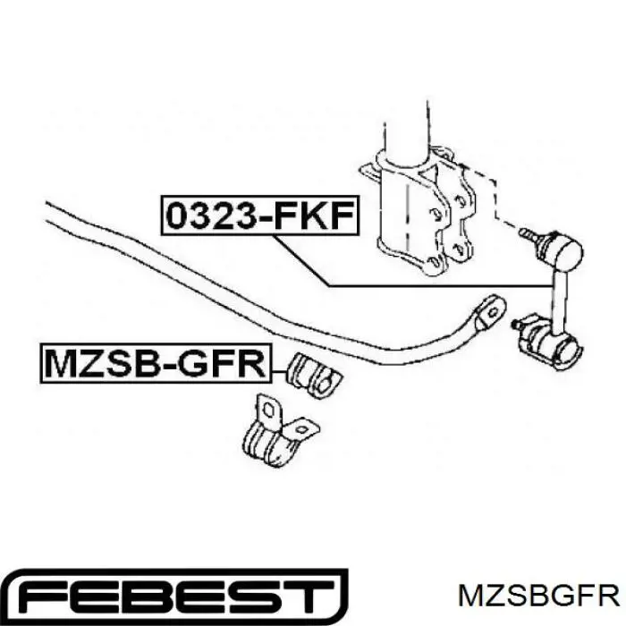 Втулка стабілізатора заднього MZSBGFR Febest